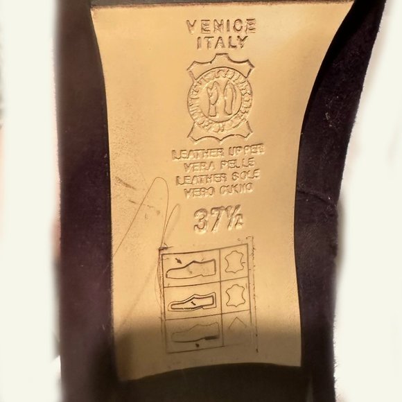 RARE! NWOT Moda di Fausto Purple Suede Sequin Heeled Ankle Boots. - Picture 7 of 10